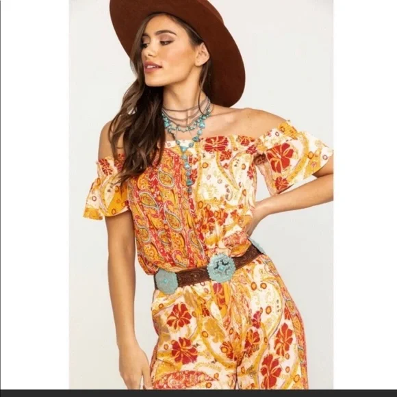 NWT Free People Carmen Wide Leg Off the Shoulder Jumpsuit XS - Picture 4 of 13